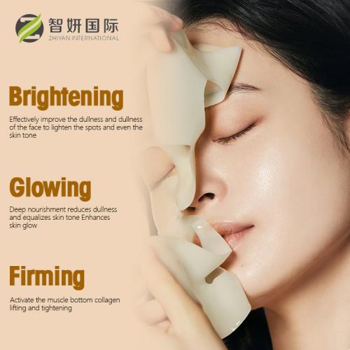 máscara facial brillante transparente de colágeno